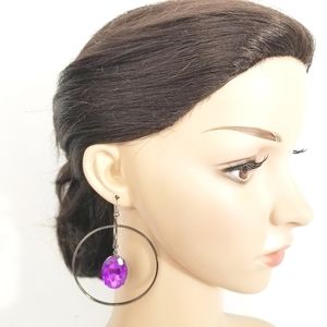 Purple Stone Women's Earrings. New